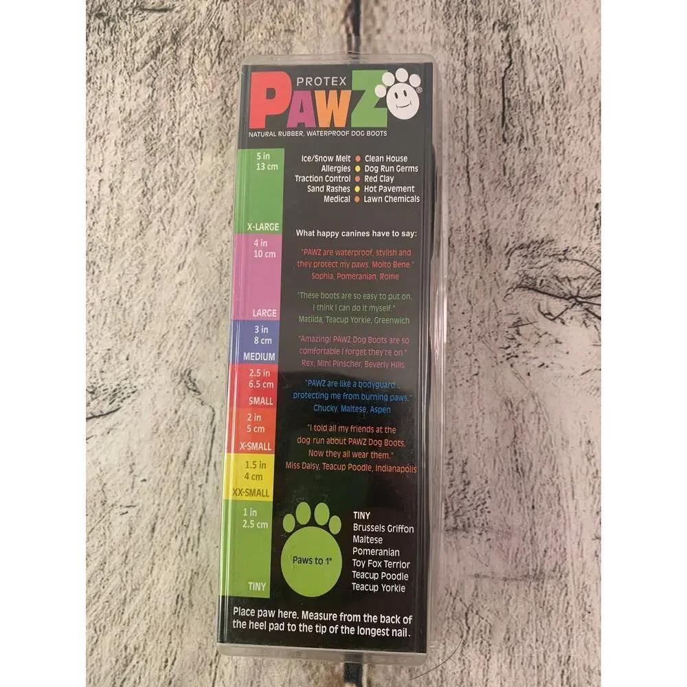 PROTEX PAWZ Rubber Dog Boots / Size: Tiny